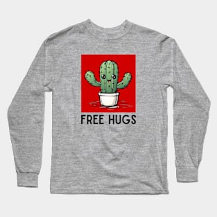 Free Hugs | Cactus Pun Long Sleeve T-Shirt